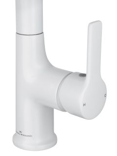 Смеситель для раковины Wonzon & Woghand WW-FE01L212-MW с выдвижным изливом белый матовый